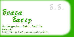 beata batiz business card